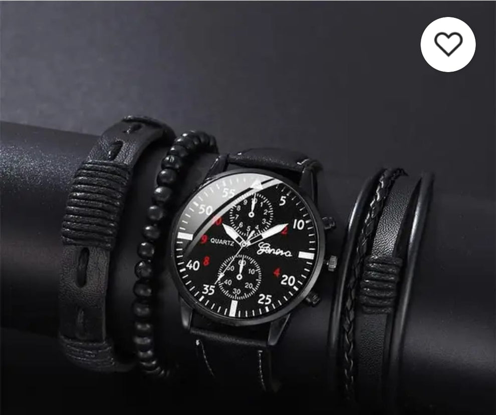Black casual watch for men